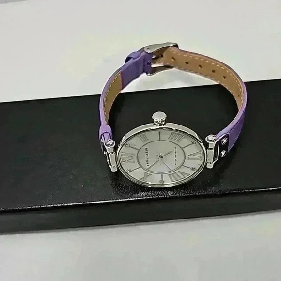 And Klein womens leather water-resistant stainless steel watch lavender … - Picture 7 of 11